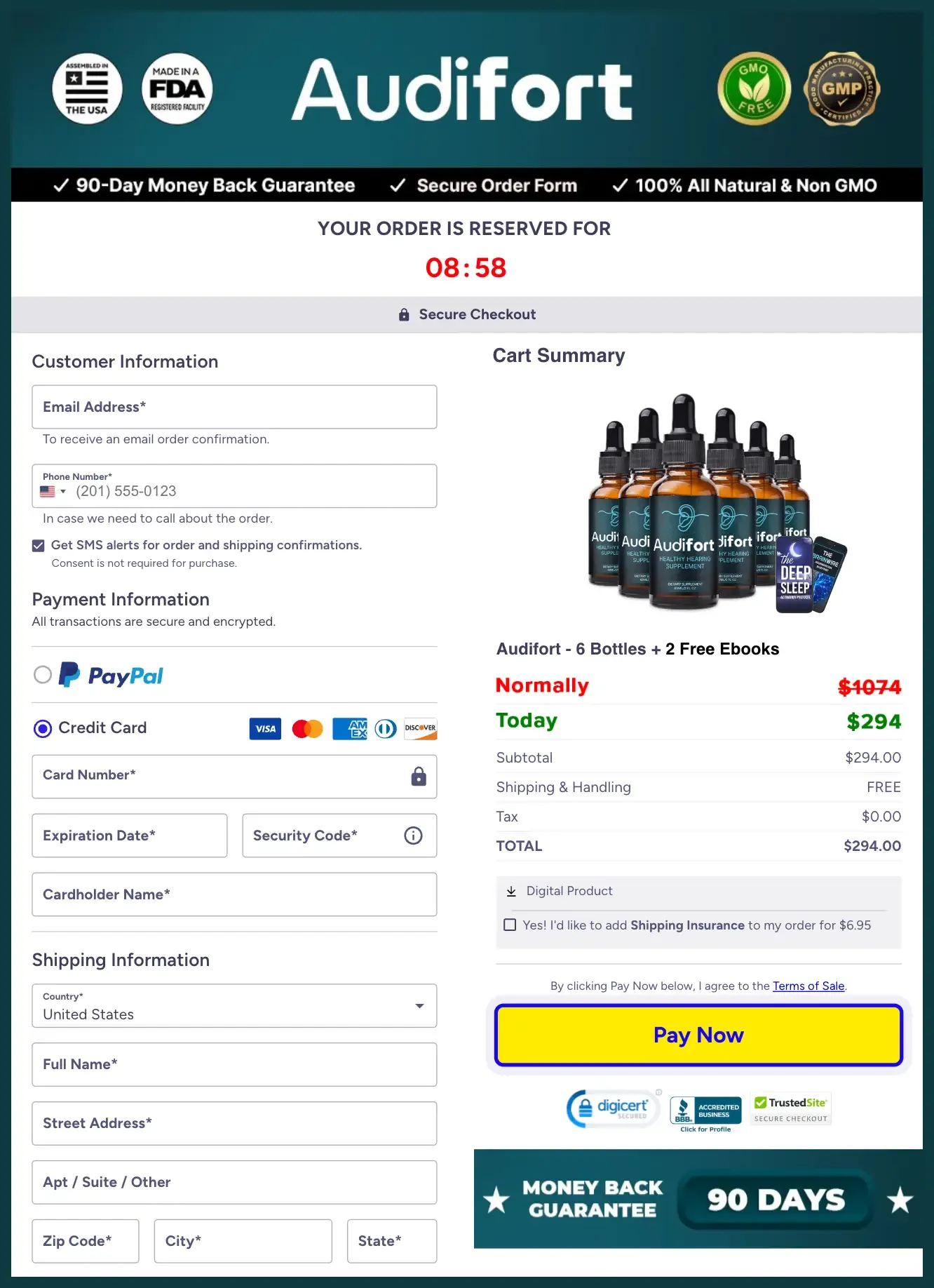 audifort-checkout-page